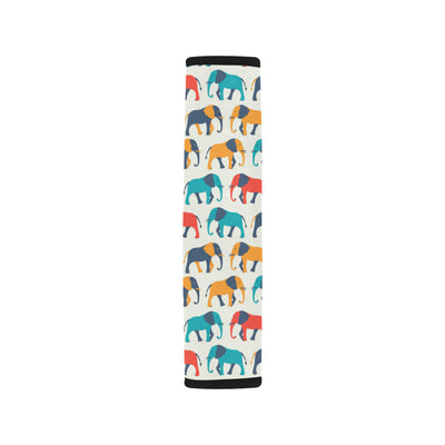 Elephant Colorful Print Pattern Car Seat Belt Cover