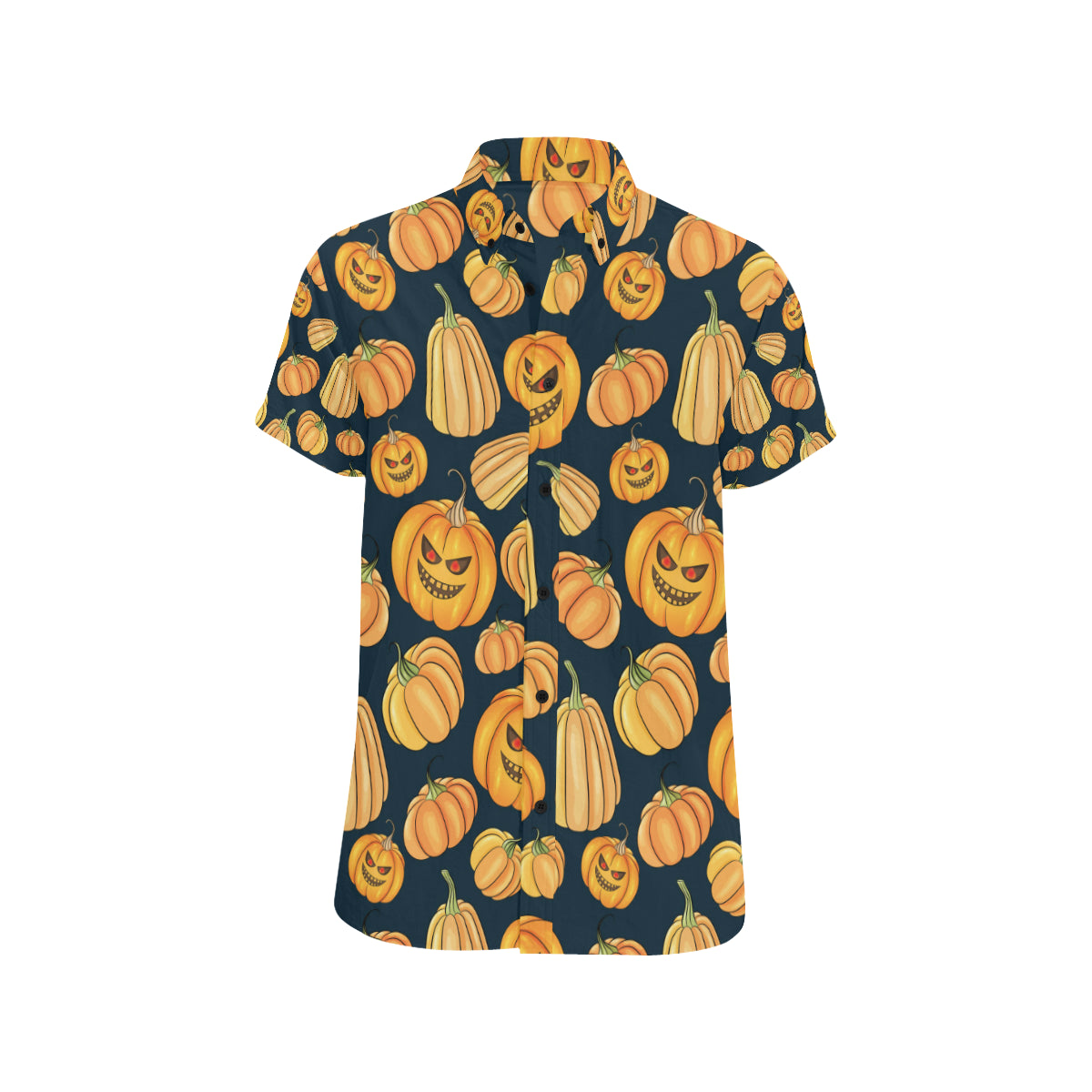 Pumpkin Halloween Pattern Print Design A04 Men's Short Sleeve Button Up Shirt