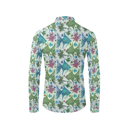 Angelfish Tribal Pattern Print Design 01 Men's Long Sleeve Shirt