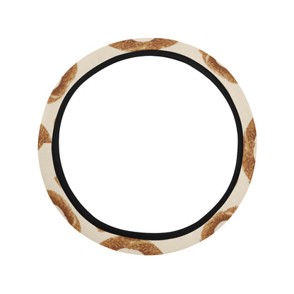 Bagel Pattern Print Design 01 Steering Wheel Cover with Elastic Edge