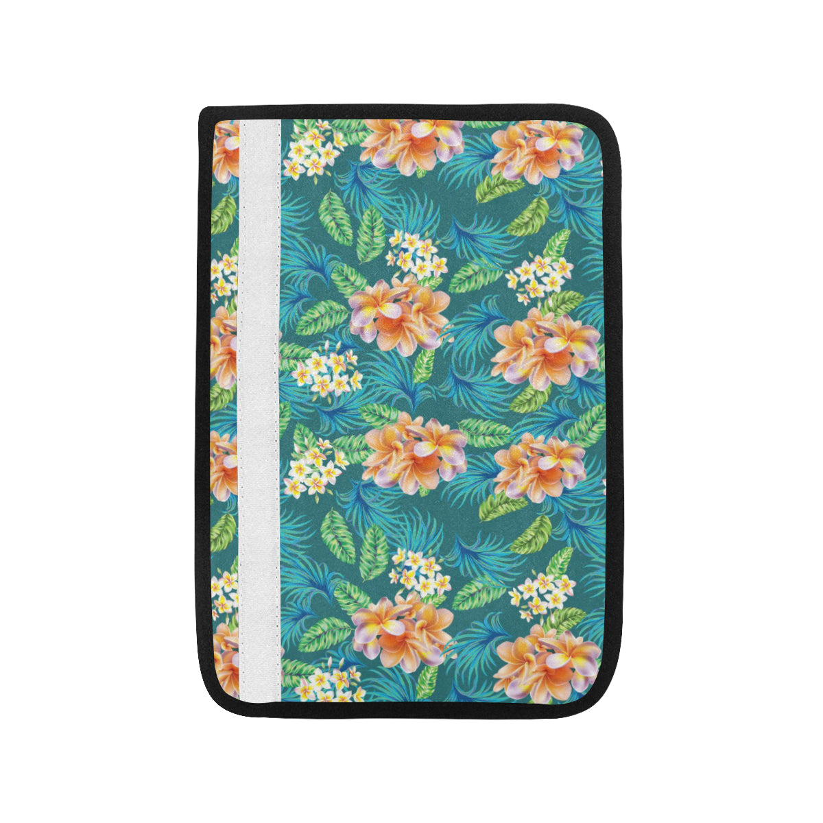 Plumeria Tropical Flower Design Print Car Seat Belt Cover