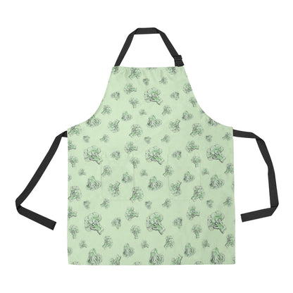 Broccoli Pattern Print Design 05 Apron with Pocket
