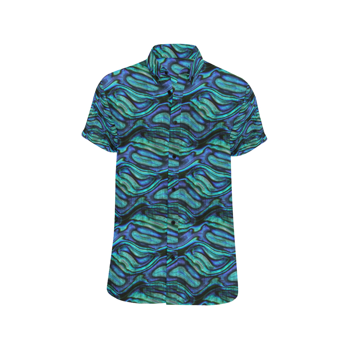 Abalone Pattern Print Design 02 Men's Short Sleeve Button Up Shirt