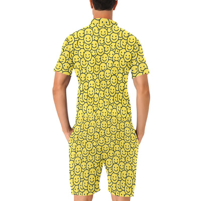 Smiley Face Emoji Print Design LKS302 Men's Romper