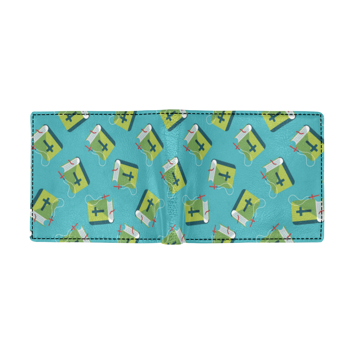 Bible Pattern Print Design 01 Men's ID Card Wallet