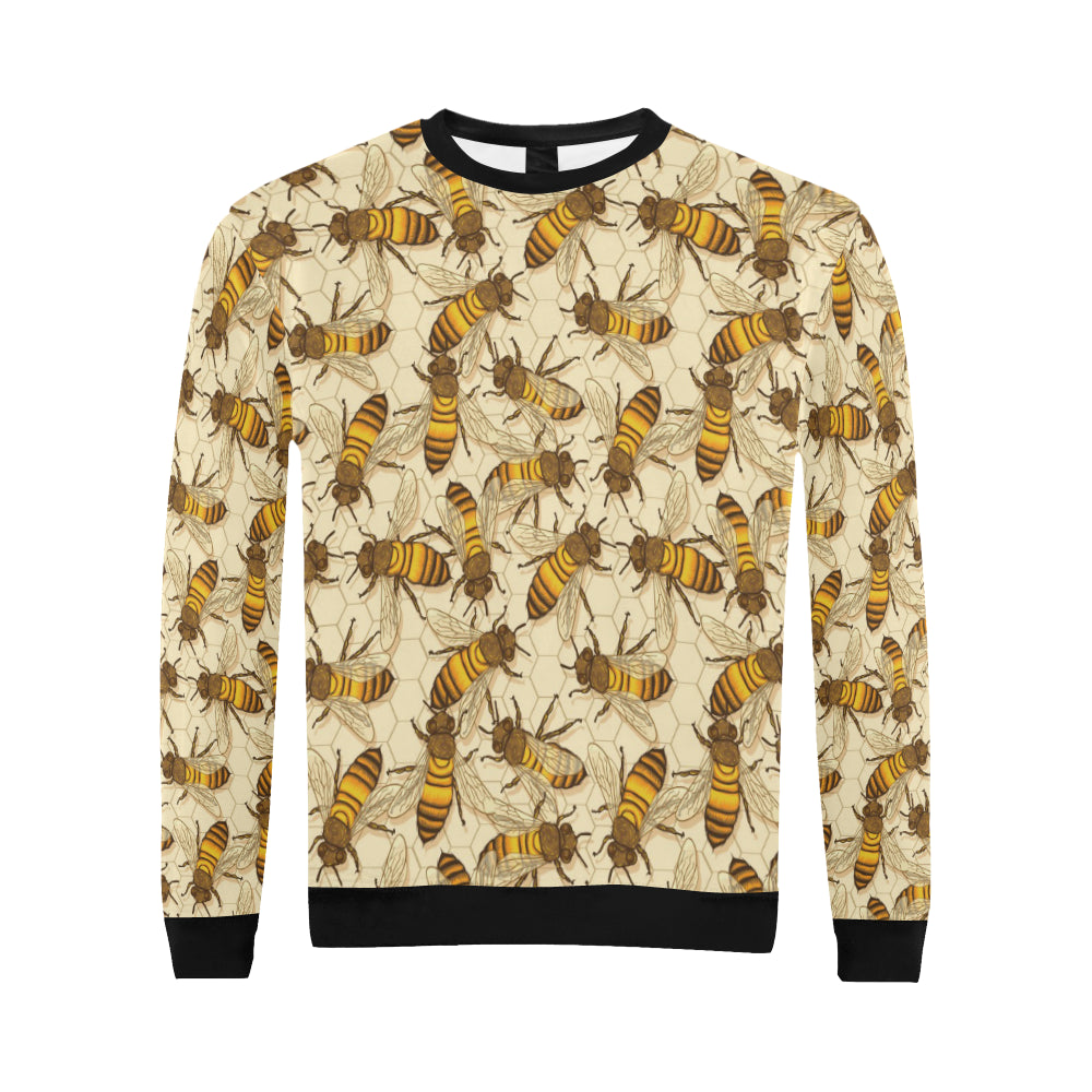 Bee Pattern Print Design BEE05 Men Long Sleeve Sweatshirt