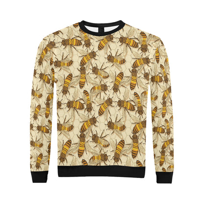 Bee Pattern Print Design BEE05 Men Long Sleeve Sweatshirt
