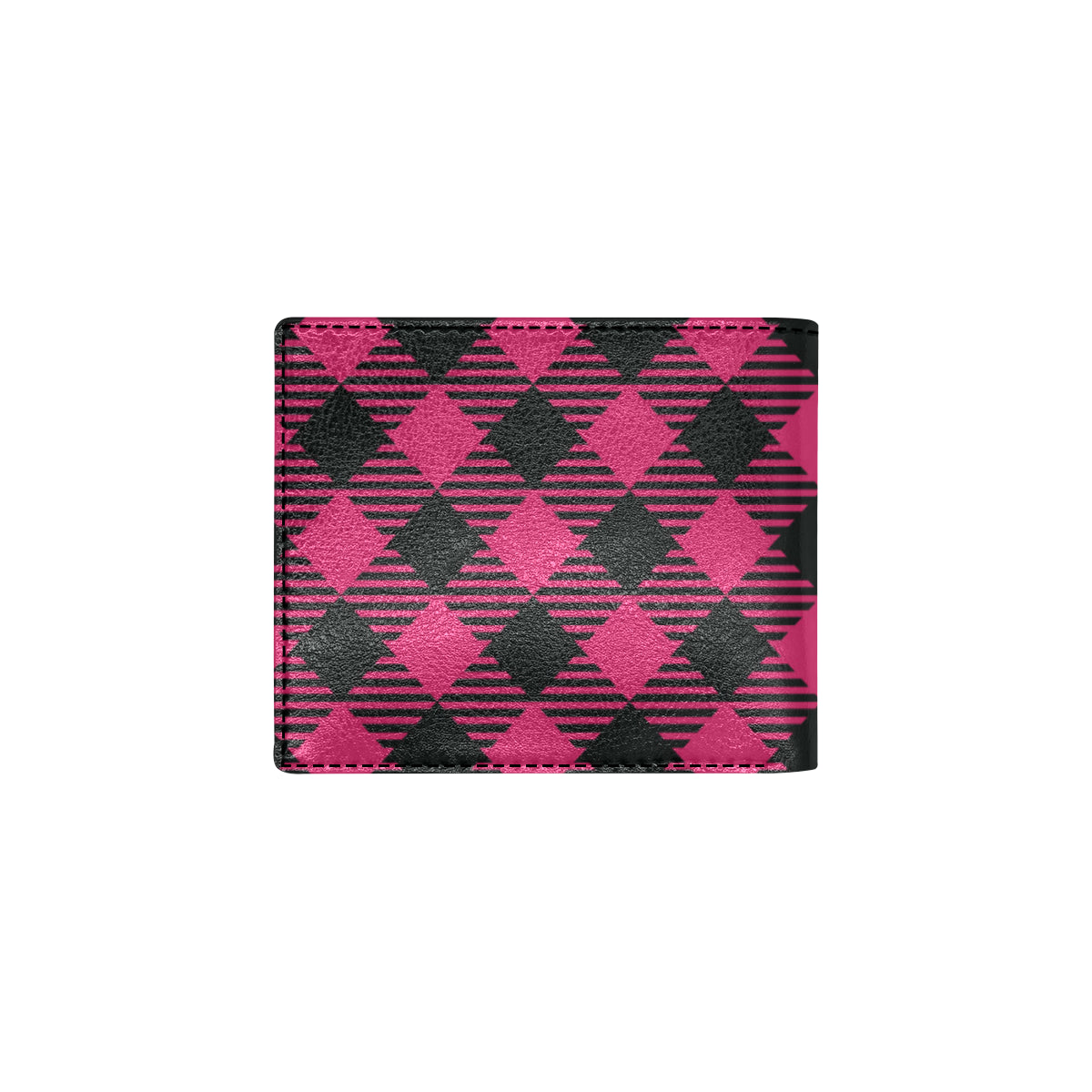 Buffalo check Pink Pattern Print Design 01 Men's ID Card Wallet