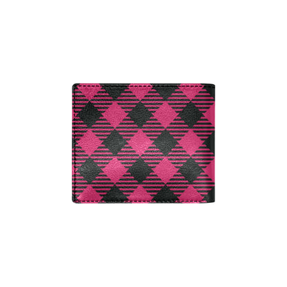 Buffalo check Pink Pattern Print Design 01 Men's ID Card Wallet