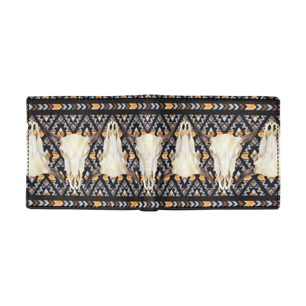 Buffalo Head Pattern Print Design 03 Men's ID Card Wallet
