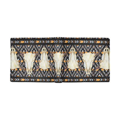 Buffalo Head Pattern Print Design 03 Men's ID Card Wallet