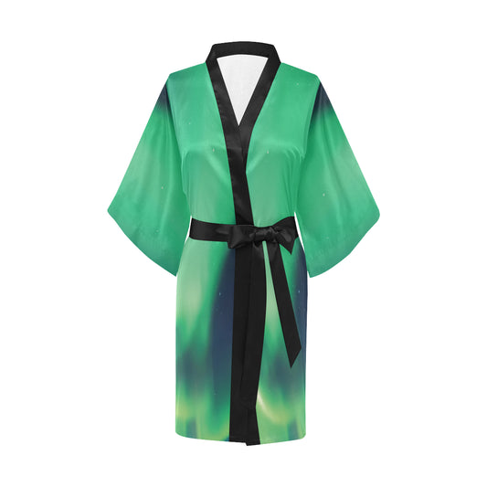 Aurora Borealis Pattern Print Design 04 Women's Short Kimono
