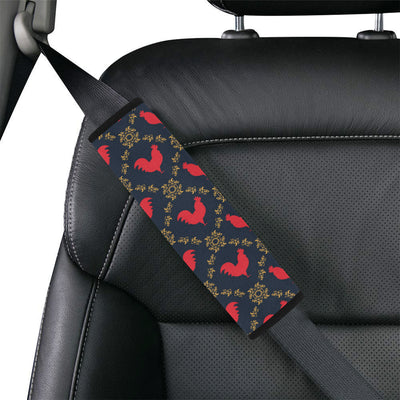 Rooster Pattern Print Design A02 Car Seat Belt Cover