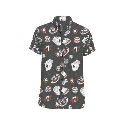 Casino Pattern Print Design 02 Men's Short Sleeve Button Up Shirt