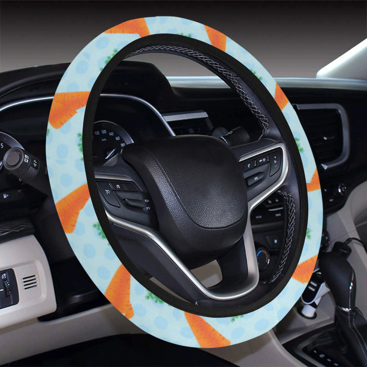 Carrot Pattern Print Design 01 Steering Wheel Cover with Elastic Edge