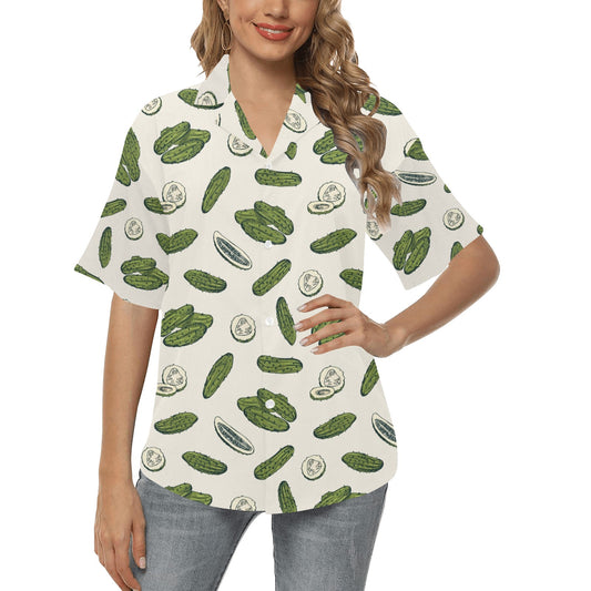 Cucumber Pattern Print Design CC05 Women's Hawaiian Shirt