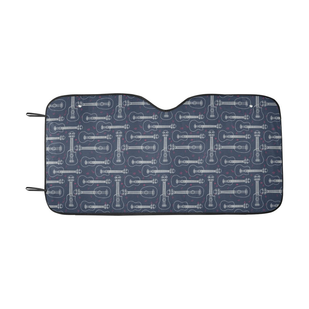 Ukulele Print Design LKS401 Car front Windshield Sun Shade