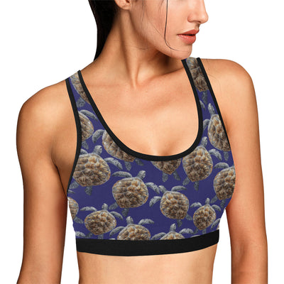 Sea Turtle Pattern Print Design T05 Sports Bra