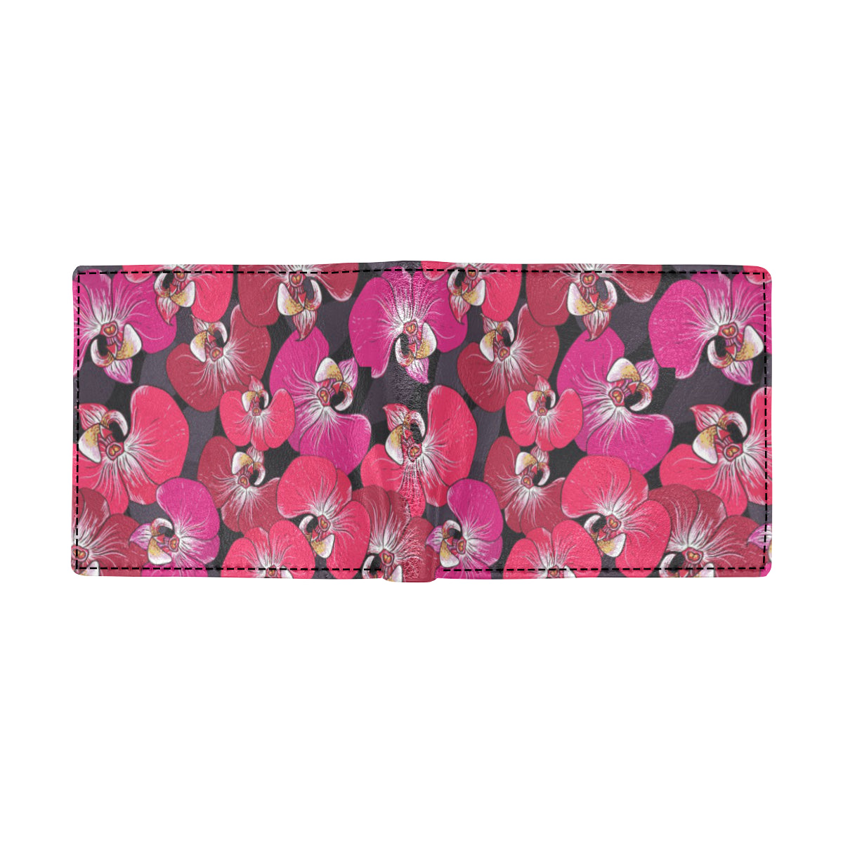 Orchid Red Pattern Print Design OR05 Men's ID Card Wallet