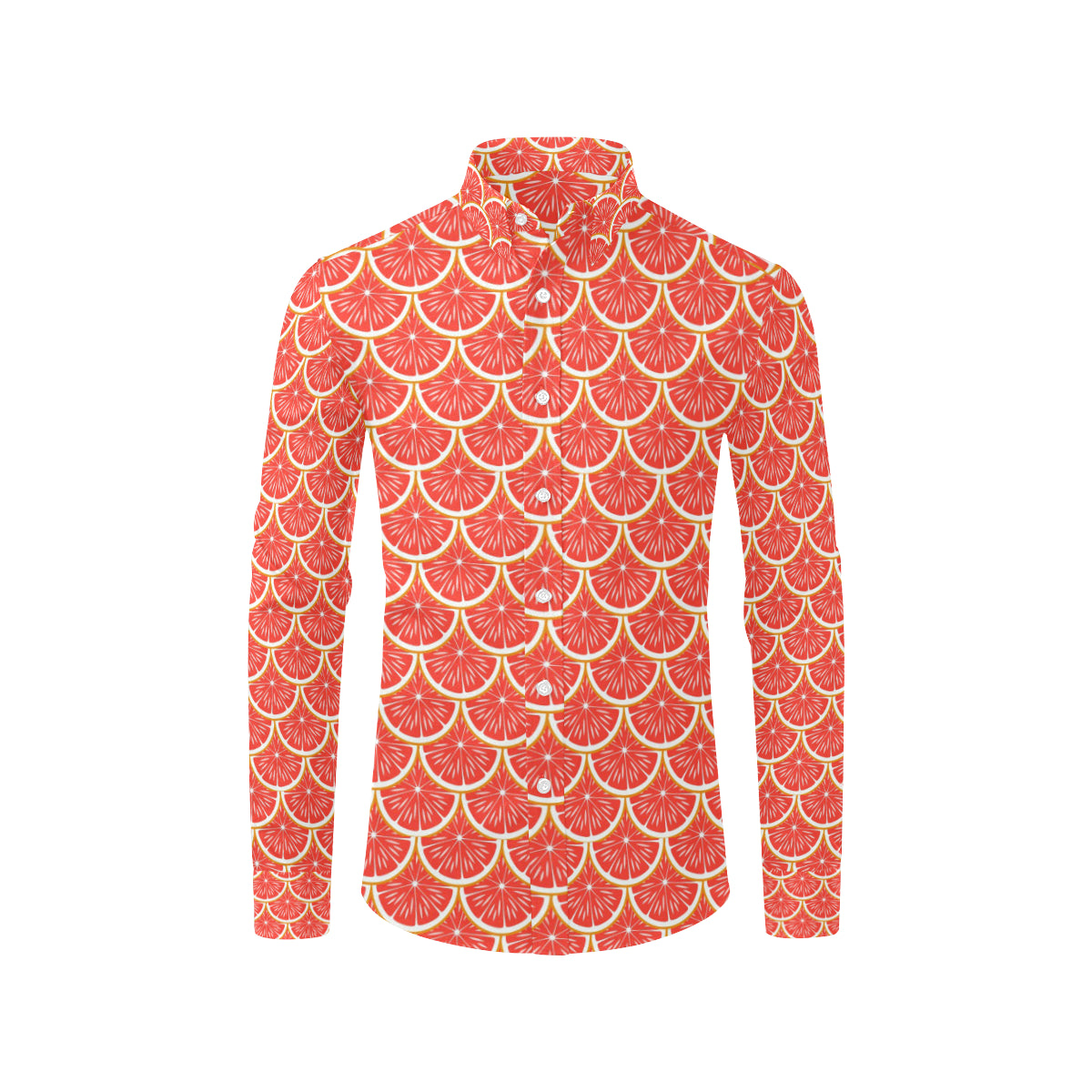 Grapefruit Pattern Print Design GF07 Men's Long Sleeve Shirt