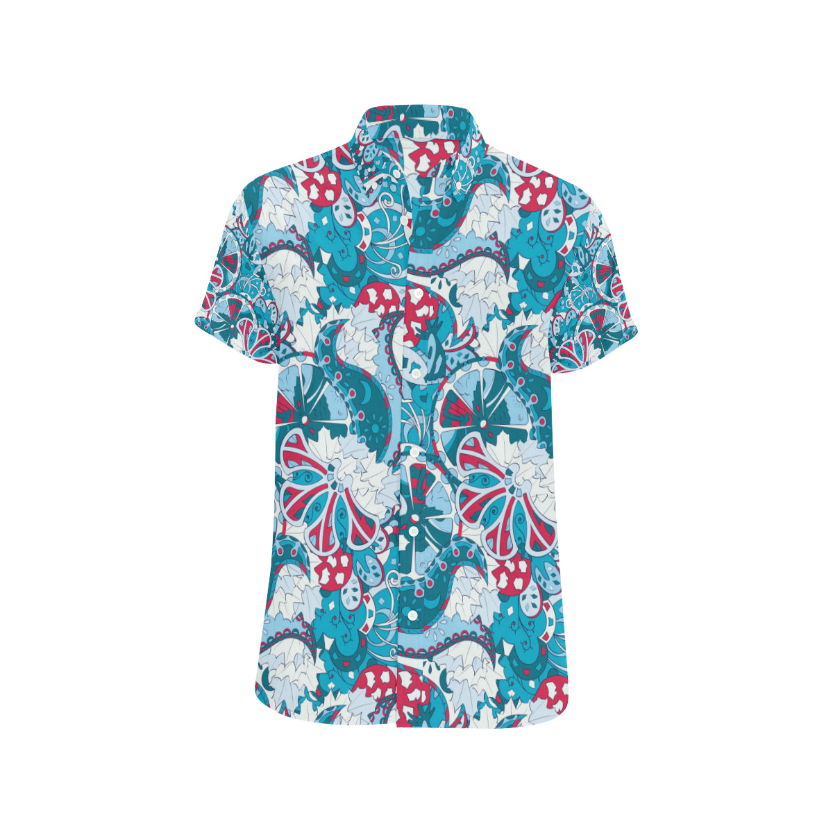 Funky Retro Pattern Print Design A05 Men's Short Sleeve Button Up Shirt