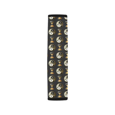 Yin Yang Skull Themed Design Print Car Seat Belt Cover