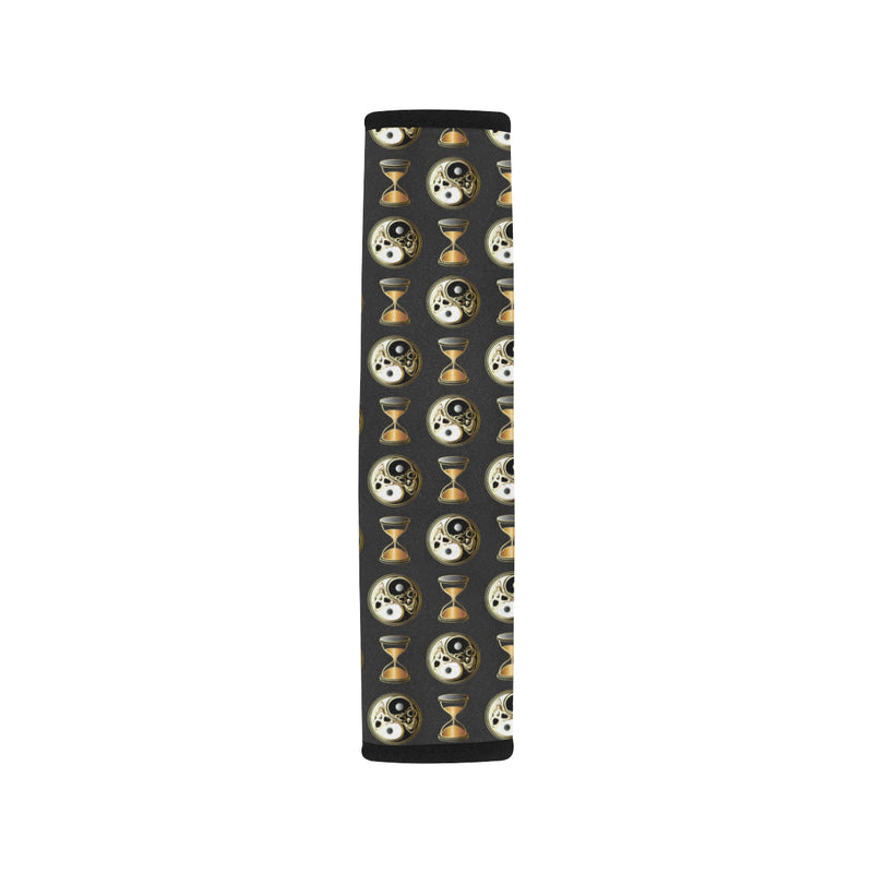 Yin Yang Skull Themed Design Print Car Seat Belt Cover