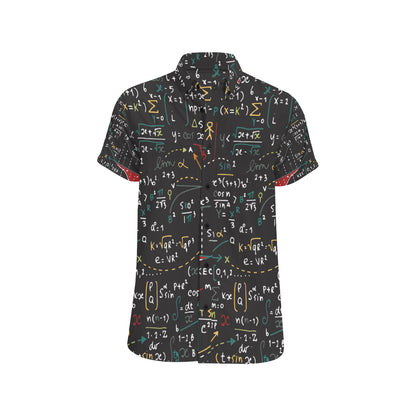 Math Pattern Print Design 04 Men's Short Sleeve Button Up Shirt