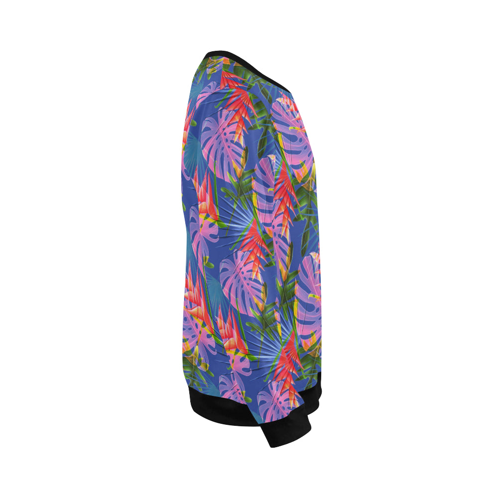 Tropical Flower Pattern Print Design TF025 Men Long Sleeve Sweatshirt