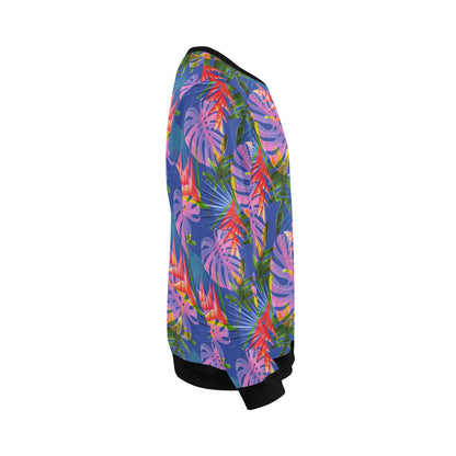 Tropical Flower Pattern Print Design TF025 Men Long Sleeve Sweatshirt