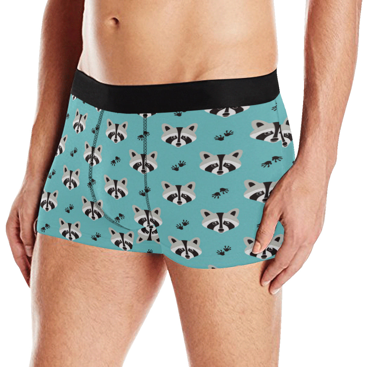 Raccoon Pattern Print Design A01 Men's Boxer Briefs