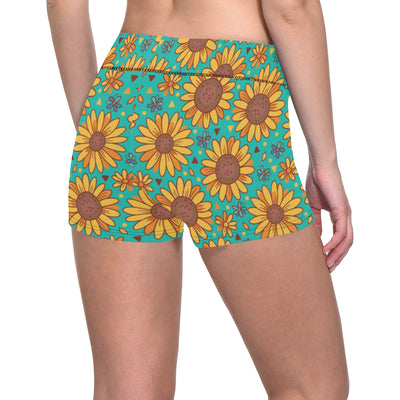 Sunflower Pattern Print Design SF013 Yoga Shorts