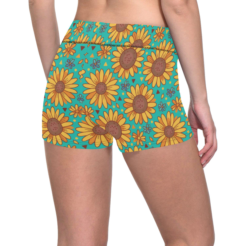 Sunflower Pattern Print Design SF013 Yoga Shorts