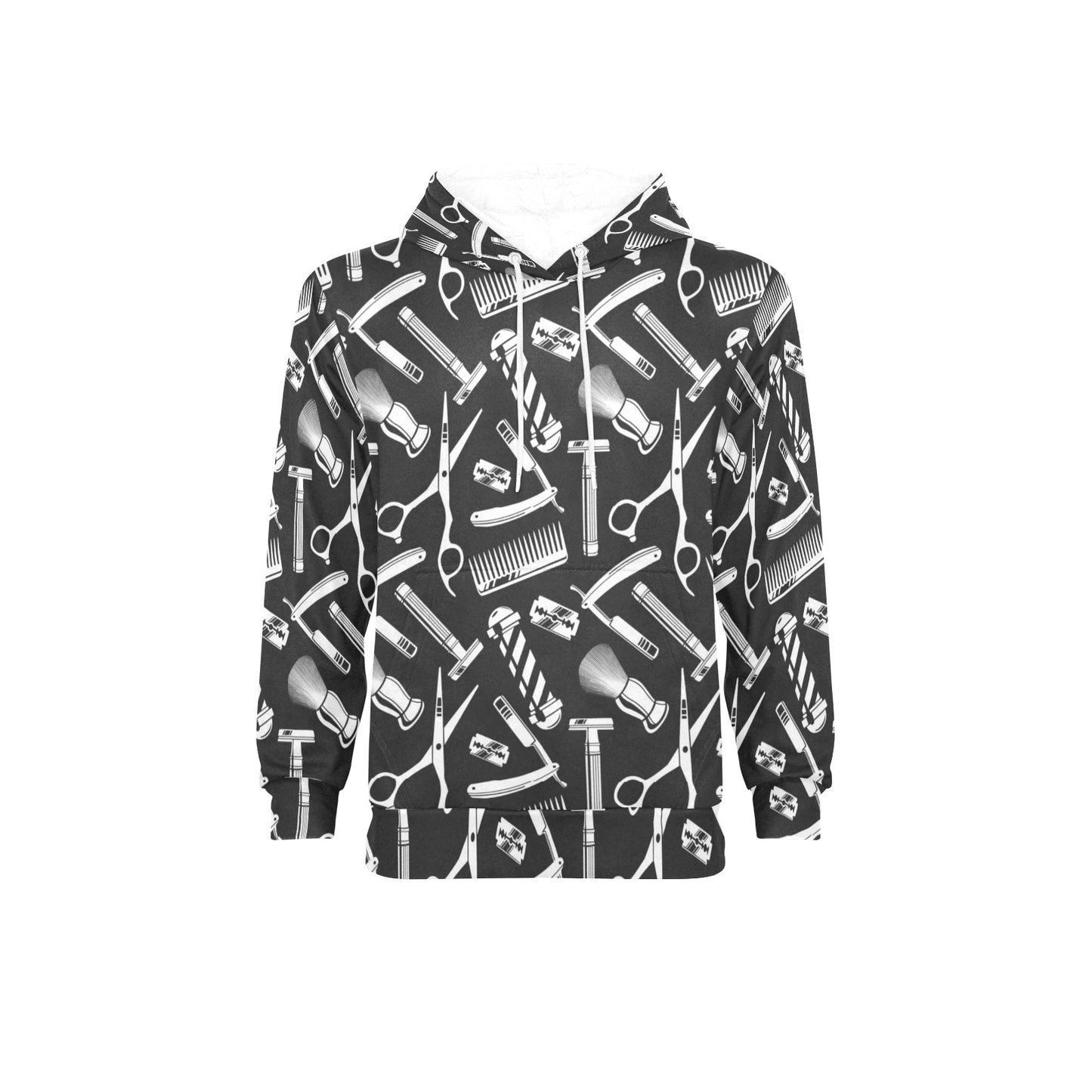 Barber Design Print Pattern JJ002 Men's Pullover Hoodie