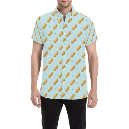 Peanut Pattern Print Design A03 Men's Short Sleeve Button Up Shirt