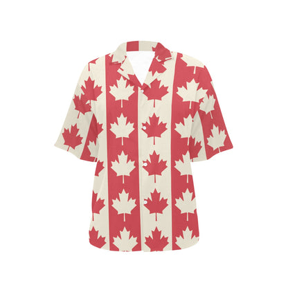 Maple Leaf Pattern Print Design 02 Women's Hawaiian Shirt