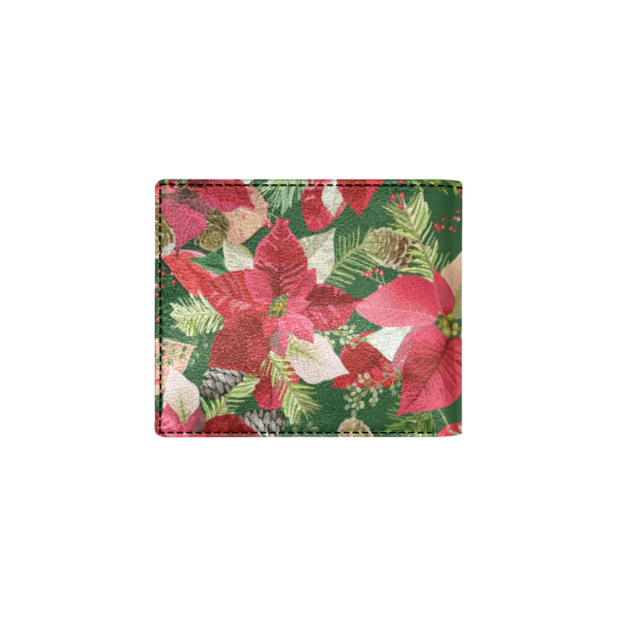 Poinsettia Pattern Print Design POT03 Men's ID Card Wallet