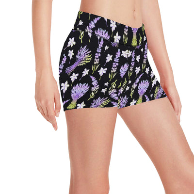 Lavender Pattern Print Design LV04 Yoga Shorts