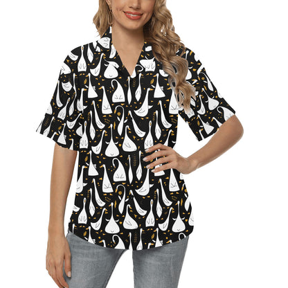 Goose Print Design LKS401 Women's Hawaiian Shirt