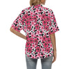 Flower Hawaiian Pink Red Hibiscus Print Women's Hawaiian Shirt