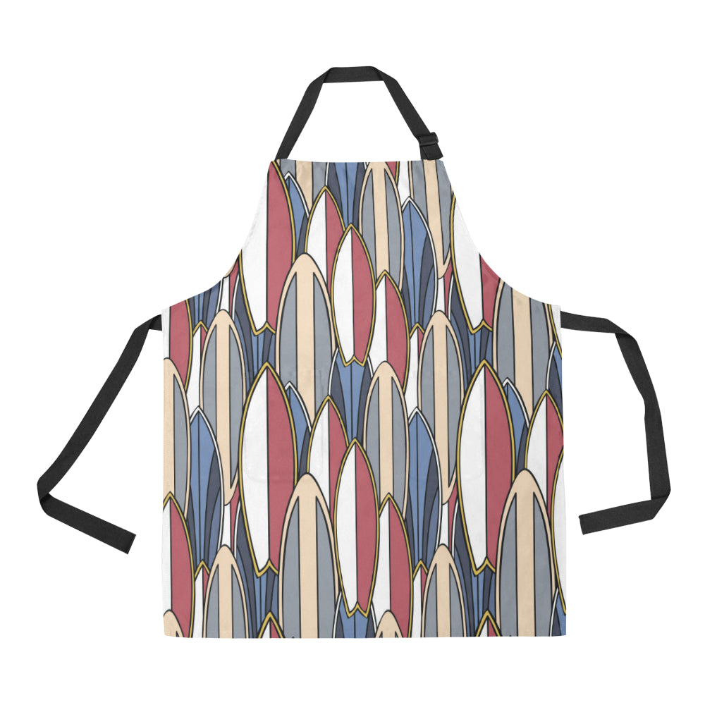 Surf board Pattern Apron with Pocket