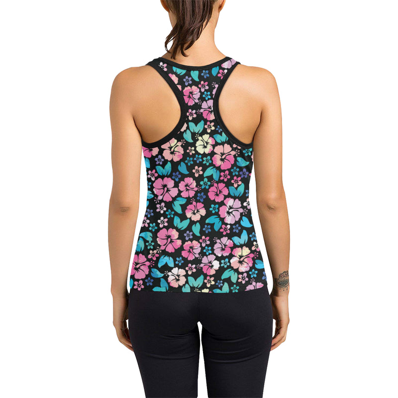 Pink Hibiscus Hawaiian Flower Women's Racerback Tank Top