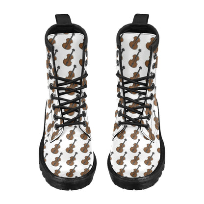 Violin Print Design LKS405 Women's Boots