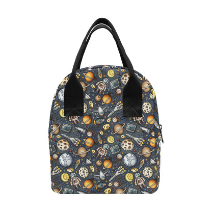 Space Pattern Print Insulated Lunch Bag