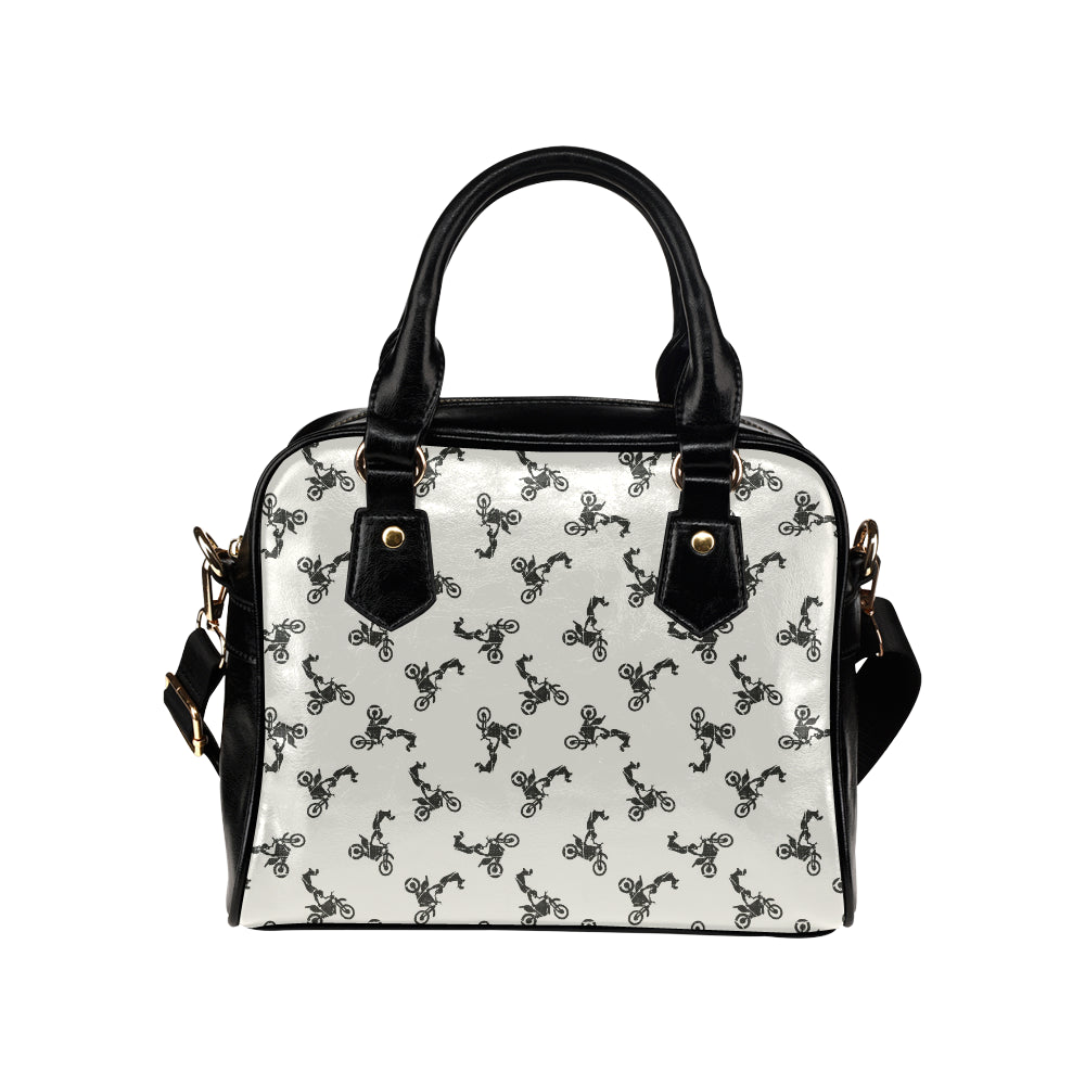 Motocross Pattern Print Design 03 Shoulder Handbag