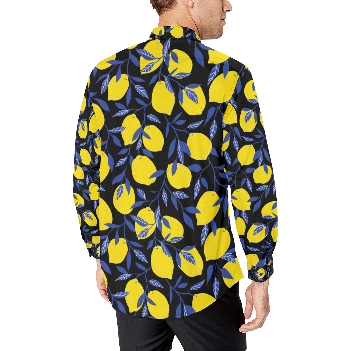 Lemon Pattern Print Design LM01 Men's Long Sleeve Shirt