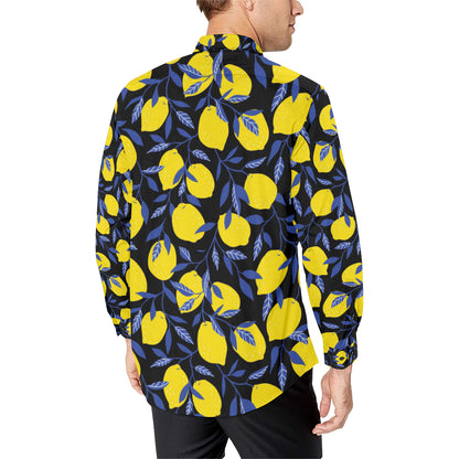 Lemon Pattern Print Design LM01 Men's Long Sleeve Shirt