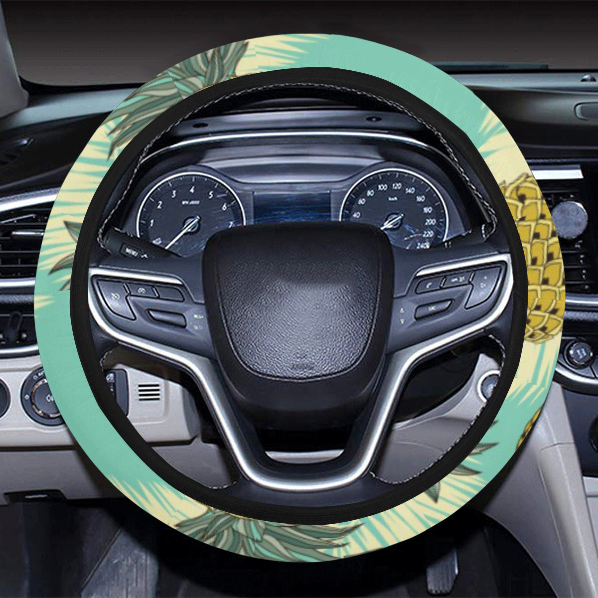 Pineapple Pattern Print Design PP03 Steering Wheel Cover with Elastic Edge