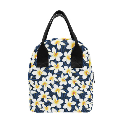 Plumeria Pattern Print Design PM026 Insulated Lunch Bag