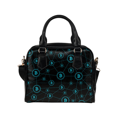 Cryptocurrency Pattern Print Design 01 Shoulder Handbag